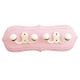 Pink Cream Double Loop Ceramic Iron Wooden Hooks